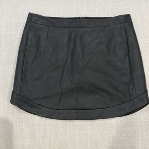 BCBG MAXAZRIA Women Black Faux Leather Skirt Small